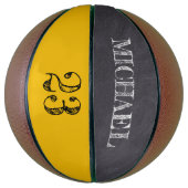 Senf-Gelbe Halbbretterätzung mit Namen Mini Basketball (Vertikal)