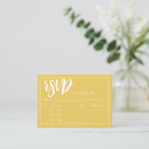 Senf-Gelbe Minimalistische RSVP-Kartenverschlusska Begleitkarte