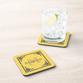Senf-gelber grauer geometrischer untersetzer (Rechte Seite)