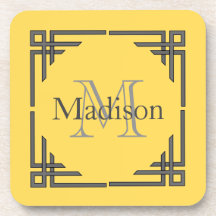 Senf-gelber grauer geometrischer