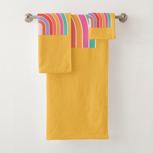 Senf Gelber Regenbogen Badhandtuch Set (Insitu)