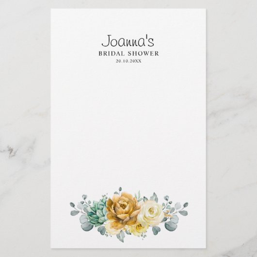 Senf Gelbes Brautparty (Rückseite)