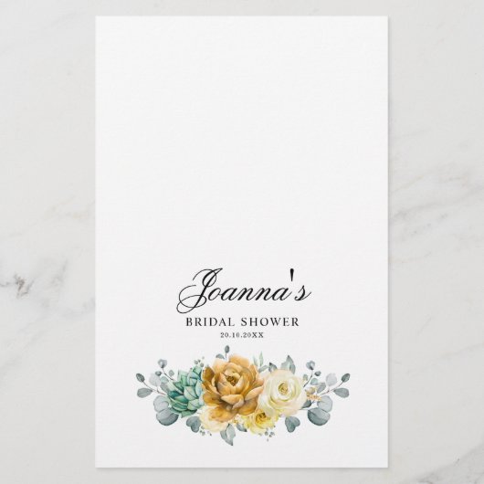 Senf Gelbes Brautparty (Rückseite)