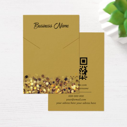 Senf gelbes Gold QR-Code-Kette Display-Karte (Schreibtisch)