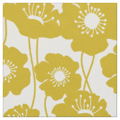 Senf-gelbes Mohnblumen-Muster Stoff (Nahaufnahme)