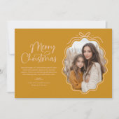 Senf Gelbes Rosa Foto Feiertagskarte (Vorderseite)