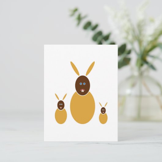 Senf-Häschen Postkarte (Stehend Vorderseite)