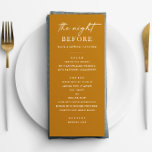 Senf Herbst Probe Abendessen. Moderne Nacht vorher Menükarte<br><div class="desc">Fügen Sie Ihren Hochzeiten im Herbst eine Touch moderner Wärme hinzu, mit diesem minimalistisch senfgelben Probe Dinner Menü. Es ist in einem gepflegten, zeitgenössischen Stil mit einem ockerfarbenen Ton gestaltet und eignet sich ideal für gemütliche Herbstferien. Die Speisekarte mit Ihren Dinner-Selektionen auf Ihre Hochzeitsvibe abgestimmt - ideal für rustikale Chic,...</div>