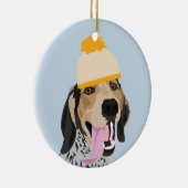 Senf-Hutcoonhound-Verzierung Keramik Ornament (Rechts)