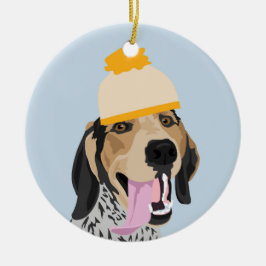 Senf-Hutcoonhound-Verzierung Keramik Ornament