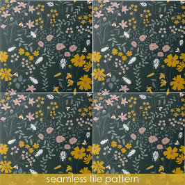 Senf Käfer und Bienen Bohemische Blume Fliese