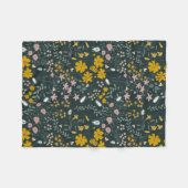 Senf Käfer und Bienen Bohemische Wildblumen Fleecedecke (Vorderseite (Horizontal))