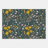 Senf Käfer und Bienen Bohemische Wildblumen Geschenkpapier Set (Vorderseite 3)