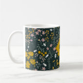 Senf Käfer und Bienen Bohemische Wildblumen Kaffeetasse (Links)