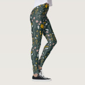 Senf Käfer und Bienen Bohemische Wildblumen Leggings (Rechts)