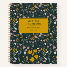 Senf Käfer und Bienen Bohemische Wildblumen Notizblock