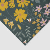 Senf Käfer und Bienen Bohemische Wildblumen Seidenpapier (Ausschnitt)