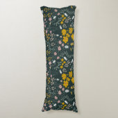 Senf Käfer und Bienen Bohemische Wildblumen Seitenschläferkissen (Vorderseite Vertikal)