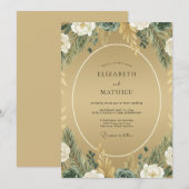 Senf-Laub-Sage-Hochzeit Einladung (Vorne/Hinten)