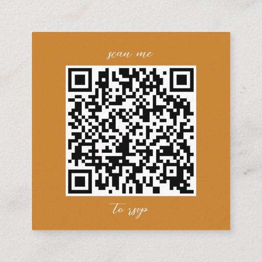 Senf-Minimalistische Hochzeit RSVP Begleitkarte (Rückseite)