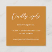 Senf-Minimalistische Hochzeit RSVP Begleitkarte (Vorderseite)