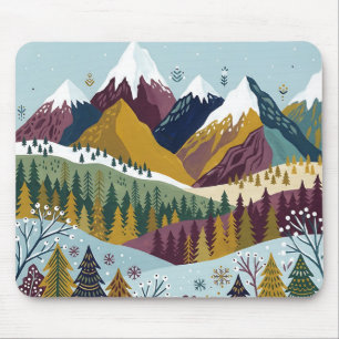 Senf-Pflaume-Berggipfel-Mauspad Mousepad