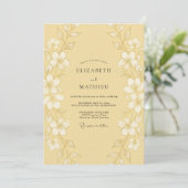 Senf Raffinierte Botanische Hochzeit Einladung (Stehend Vorderseite)