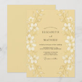 Senf Raffinierte Botanische Hochzeit Einladung (Vorne/Hinten)