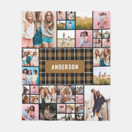 Senf Schwarz kariert moderne minimale Pampas 34 Fo Fleecedecke