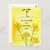 Senf Seed Faith Blume Religiöse Christlich Postkarte (Vorne/Hinten)