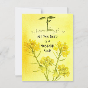 Senf Seed Faith Blume Religiöse Christlich Postkarte