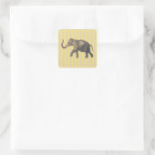 Senf Spice Stimmungen Punkte mit Elefant Quadratischer Aufkleber (Tasche)