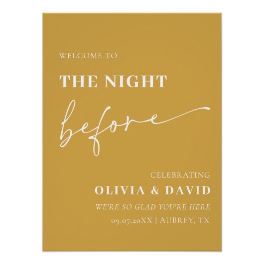 Senf The Night Before Probe Dinner Unterschreiben Poster (Vorderseite)