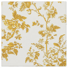 Senf-Toile Florale Ranken