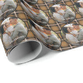 Senf traditionelle personalisierte Weihnachtsfeier Geschenkpapier (Rolleneckpunkt)