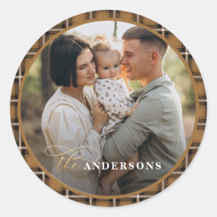 Senf traditionelle personalisierte Weihnachtsfeier Runder Aufkleber