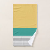 Senf und aquamarine Muster Badhandtuch Set (Handtuch)