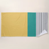 Senf und aquamarine Muster Strandtuch (Vorderseite)