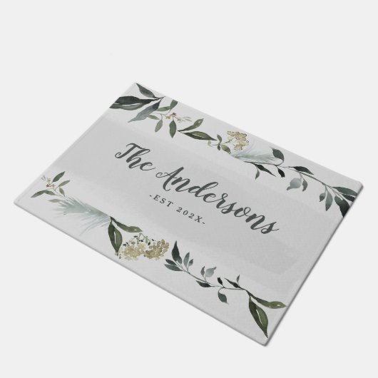 Senf- und Oliventresterfolien personalisiert Fußmatte (Schrägansicht)