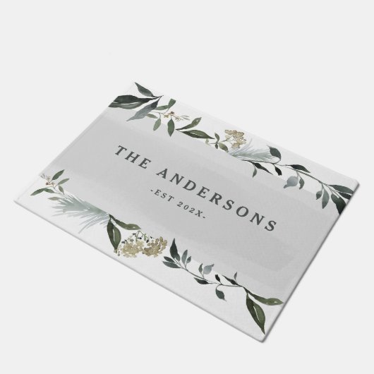 Senf- und Oliventresterfolien personalisiert Fußmatte (Schrägansicht)