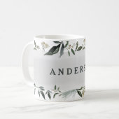 Senf- und Oliventresterfolien personalisiert Kaffeetasse (Vorderseite Links)