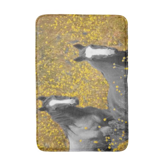 Senf und Pferde Badematte (Vorderseite Vertikal)