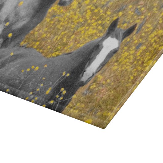 Senf und Pferde Schneidebrett (Ecke)