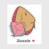 Senf- und Rosa-Fische Aufkleber (Blatt)