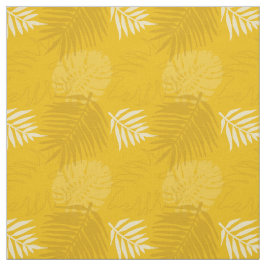 Senf- und Turmergelbe Blätter Gemustert Stoff