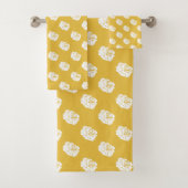 Senf und weißes Rosen-Bad-Tuch-Set Badhandtuch Set (Insitu)