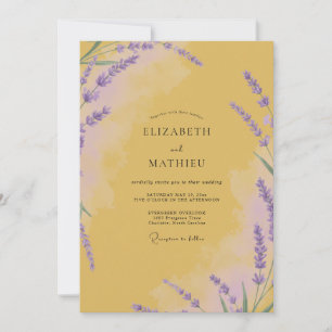 Senf-Veilchen-Blüten-Hochzeit Einladung