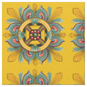 Senf-Victorian-Fliesendesign Stoff (Nahaufnahme)