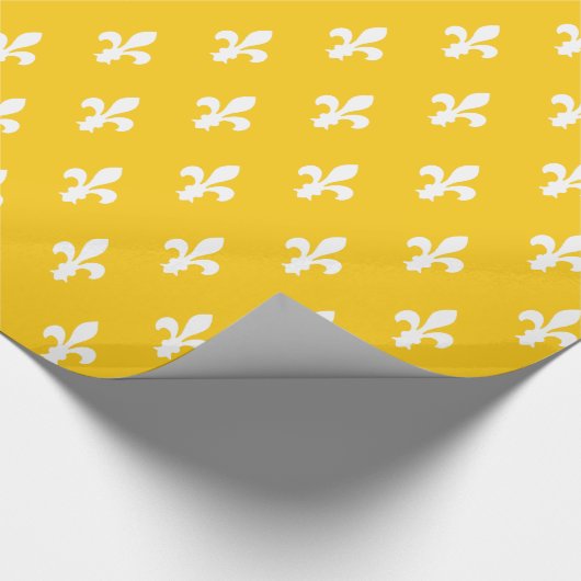 Senf Viktorianisch Flex de Lys Geschenkpapier (Ecke)