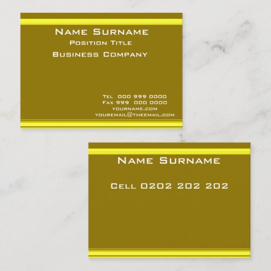 Senf-Visitenkarte Visitenkarte (Vorne/Hinten)